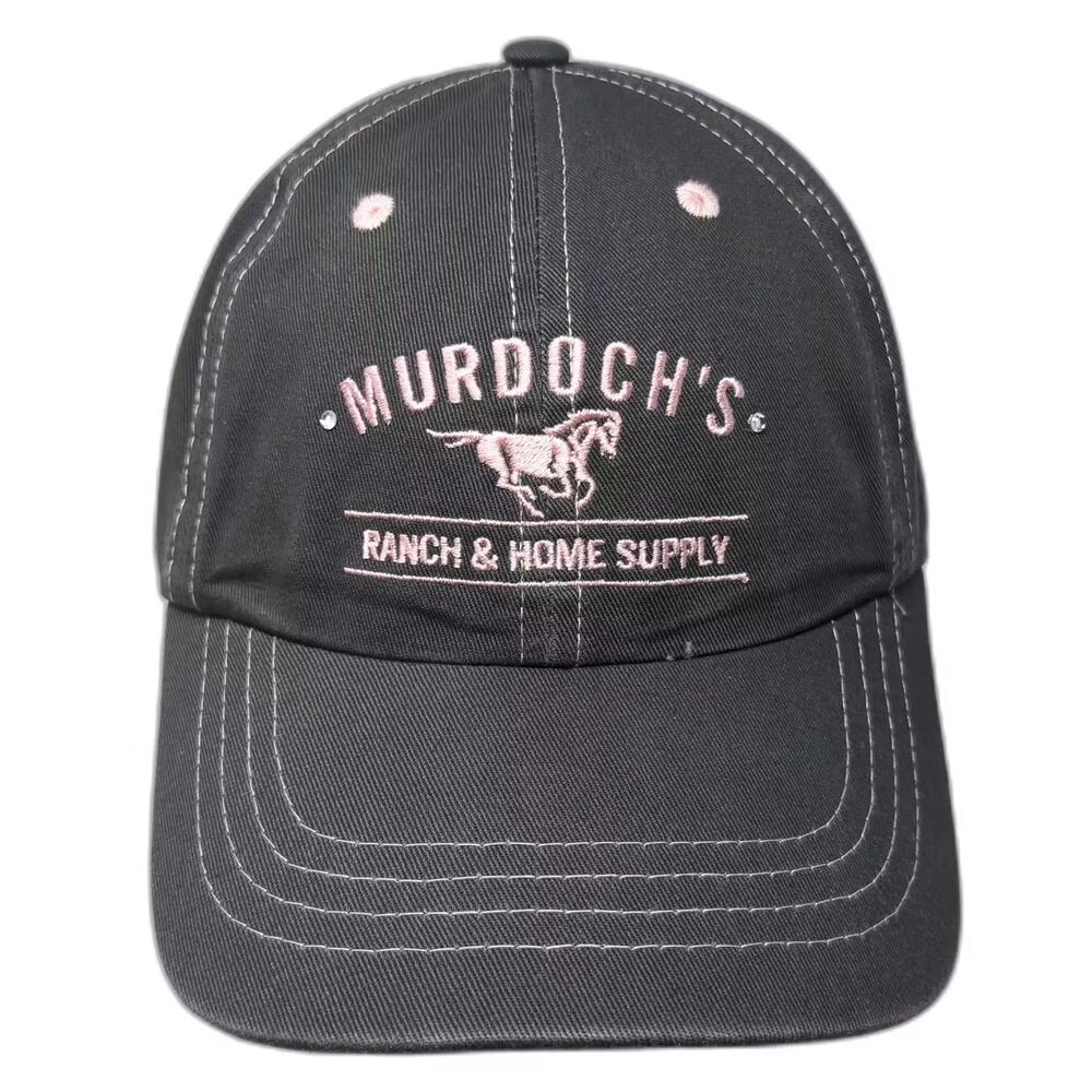 Murdoch's Baseball Cap Gray Pink Strapback OS Horse Ranch Supply Cotton Hat